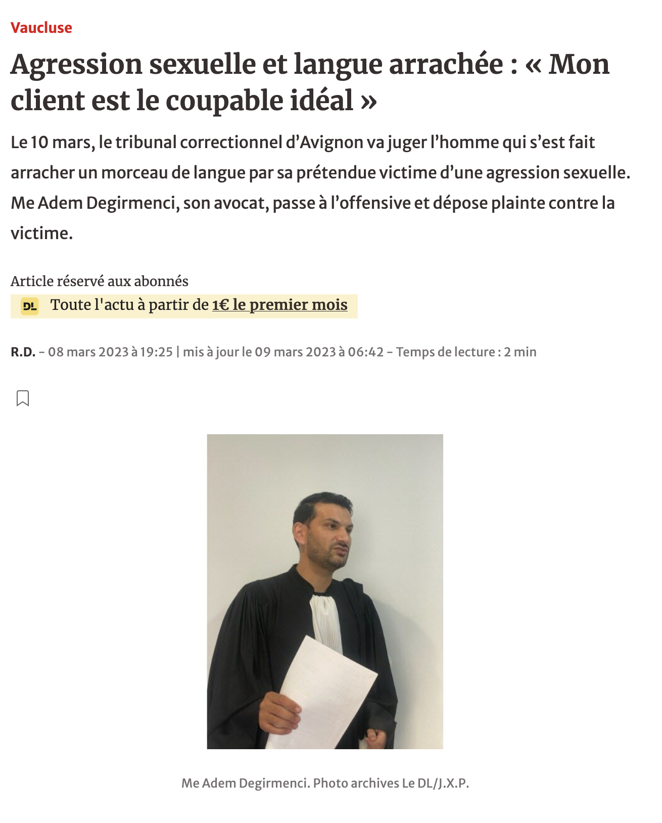 Article de presse
